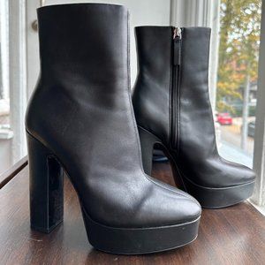Mango Black Platform Ankle Boots